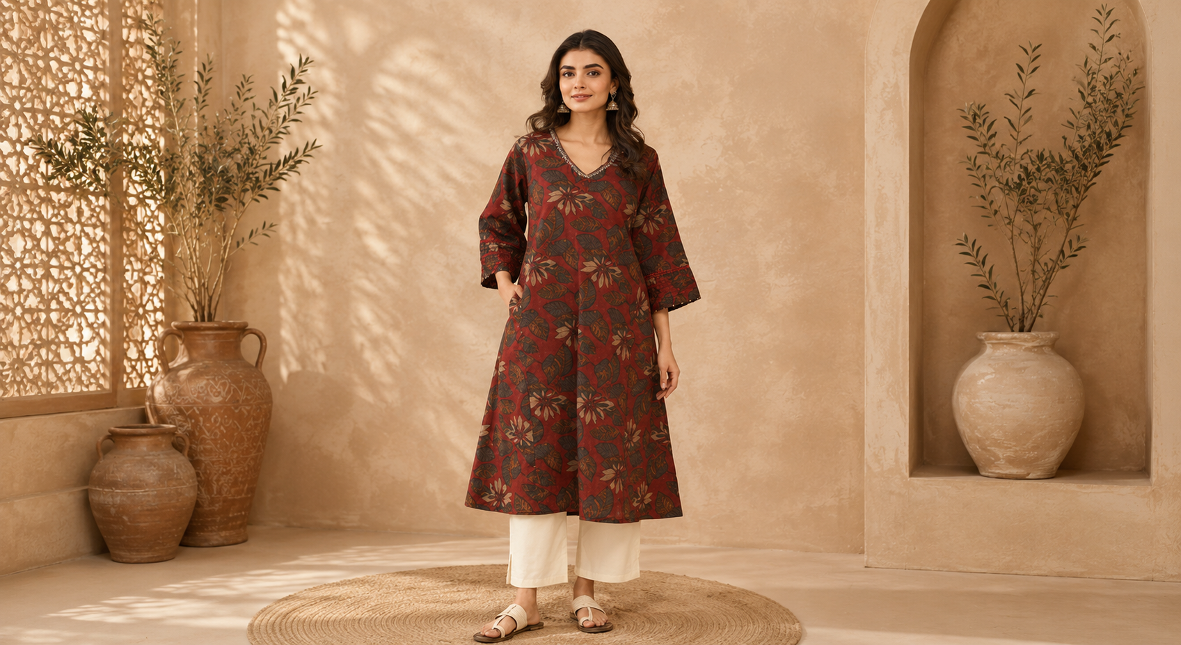 Long Kurti - V neck